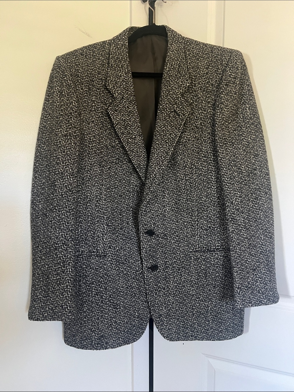Vintage Mani by Giorgio Armani Wool Silk Herringbone Blazer